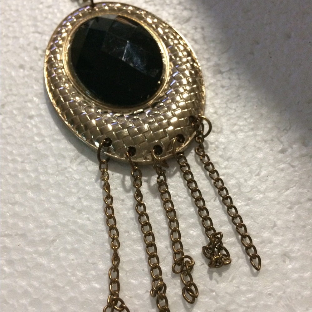 Vintage copper gem necklace